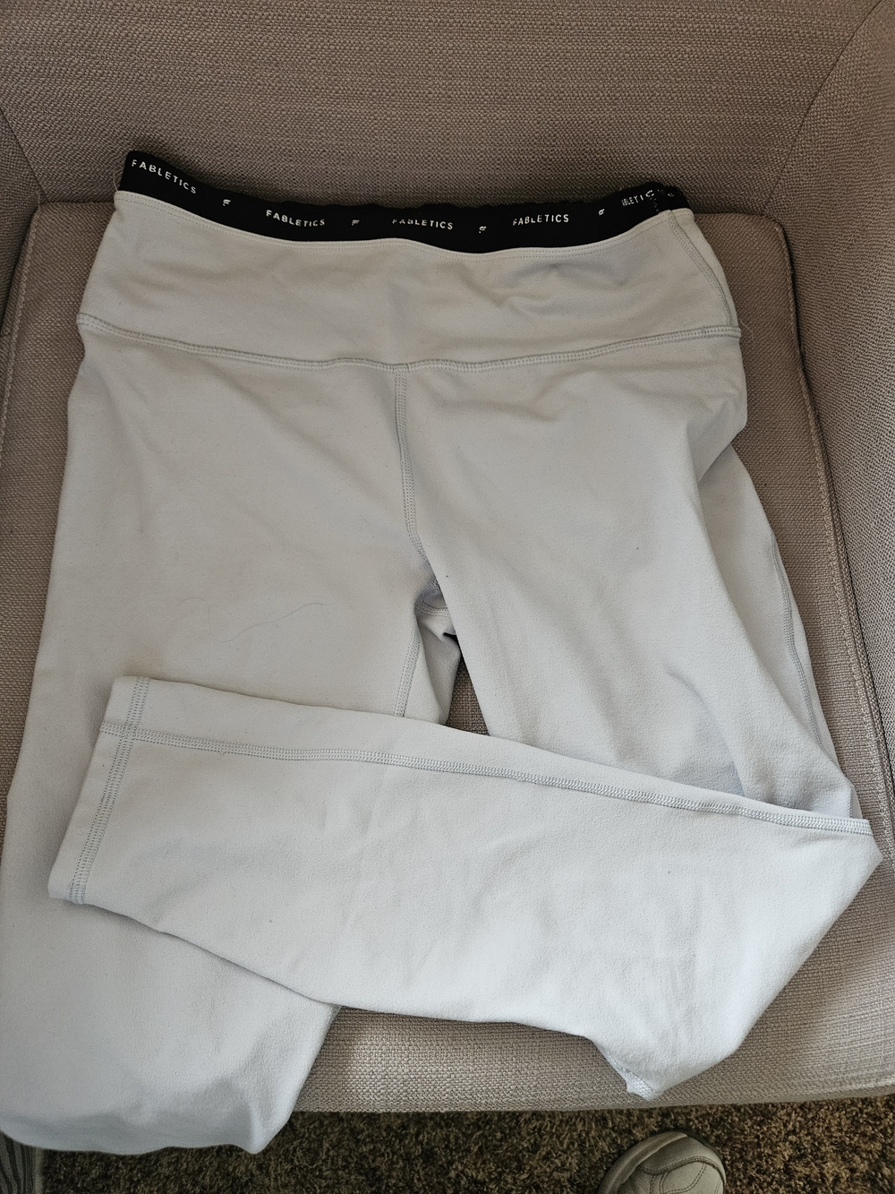 Fabletics Pale Gray High-Rise Leggings